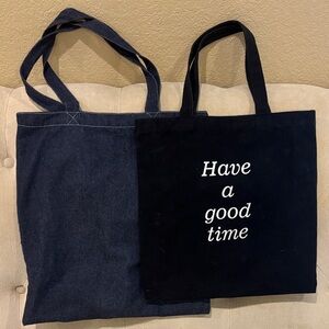 Black and Blue Tote Bags